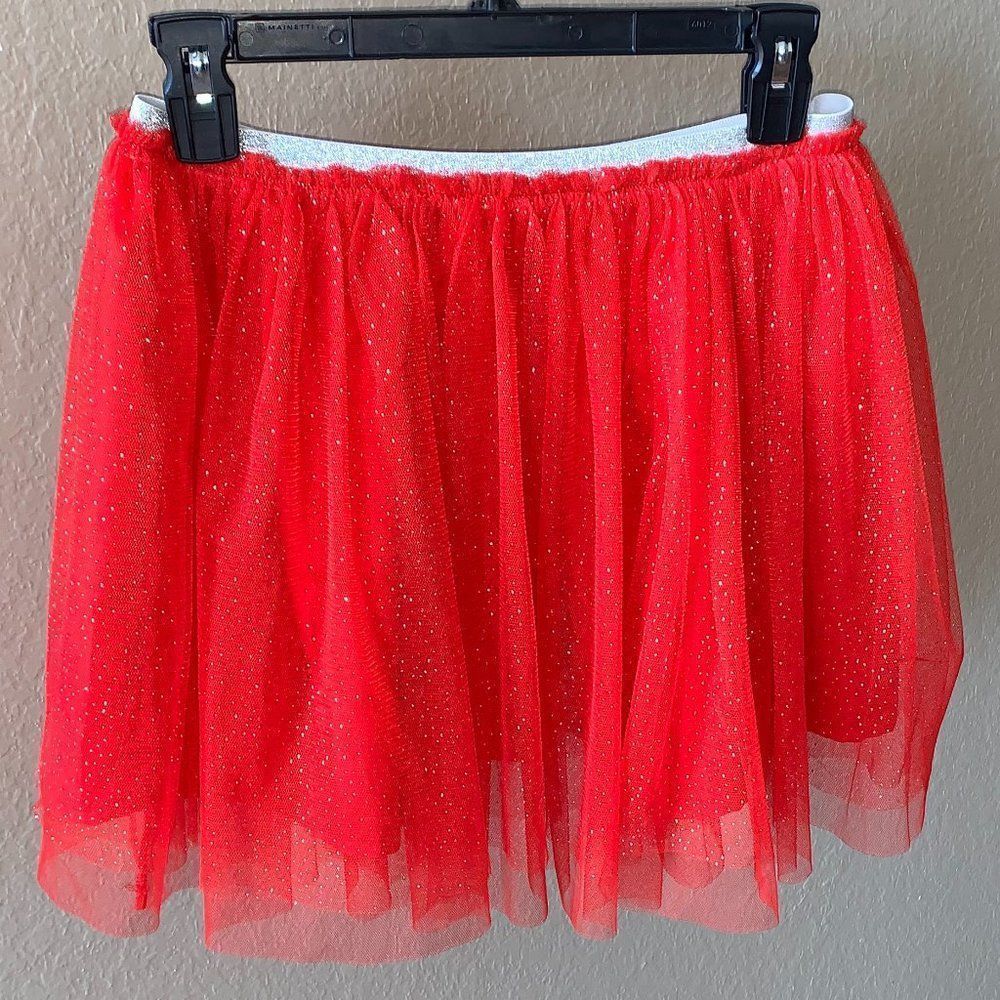 Forever 21 Girls Red Tulle Glitter Mini Skirt
